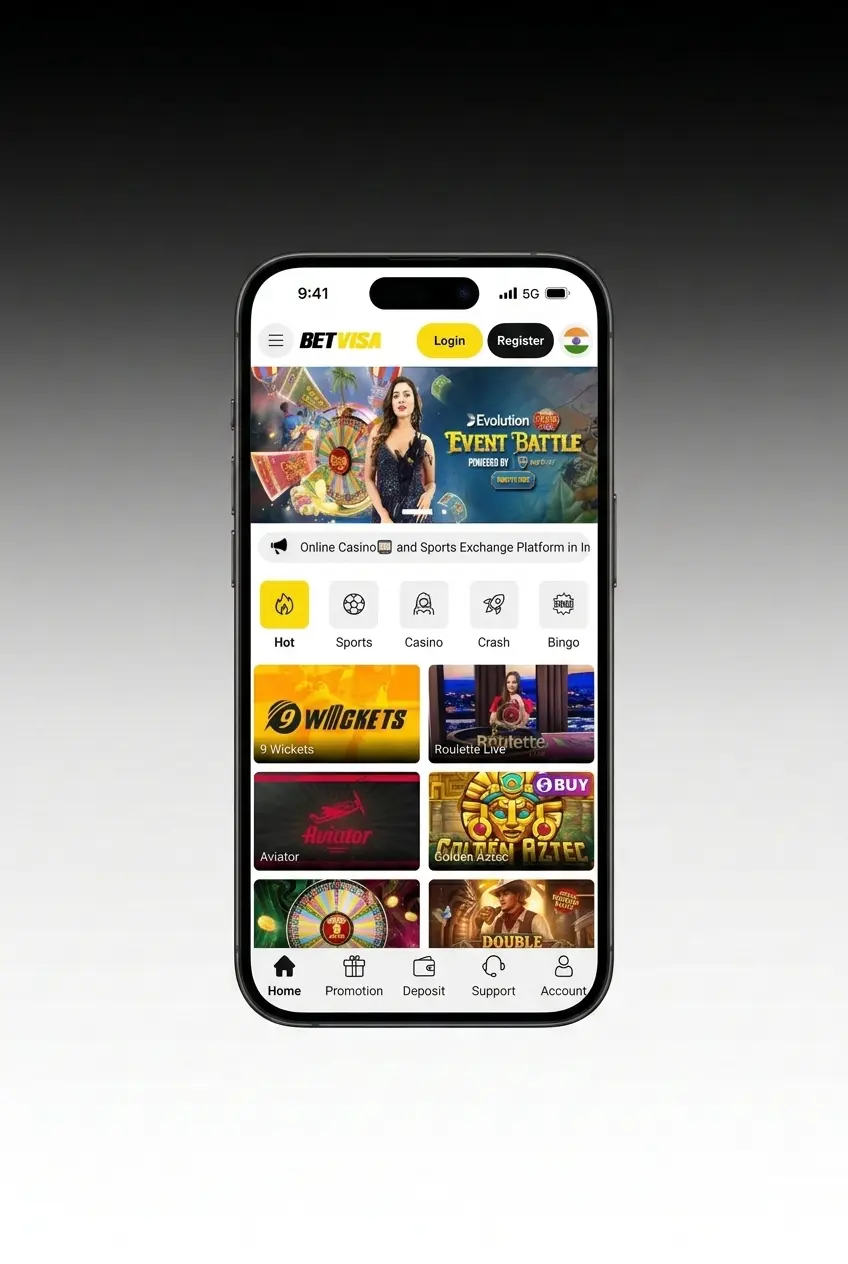 Betvisa iOS PWA installation guide showing 5 steps to add the app to home screen via Safari browser