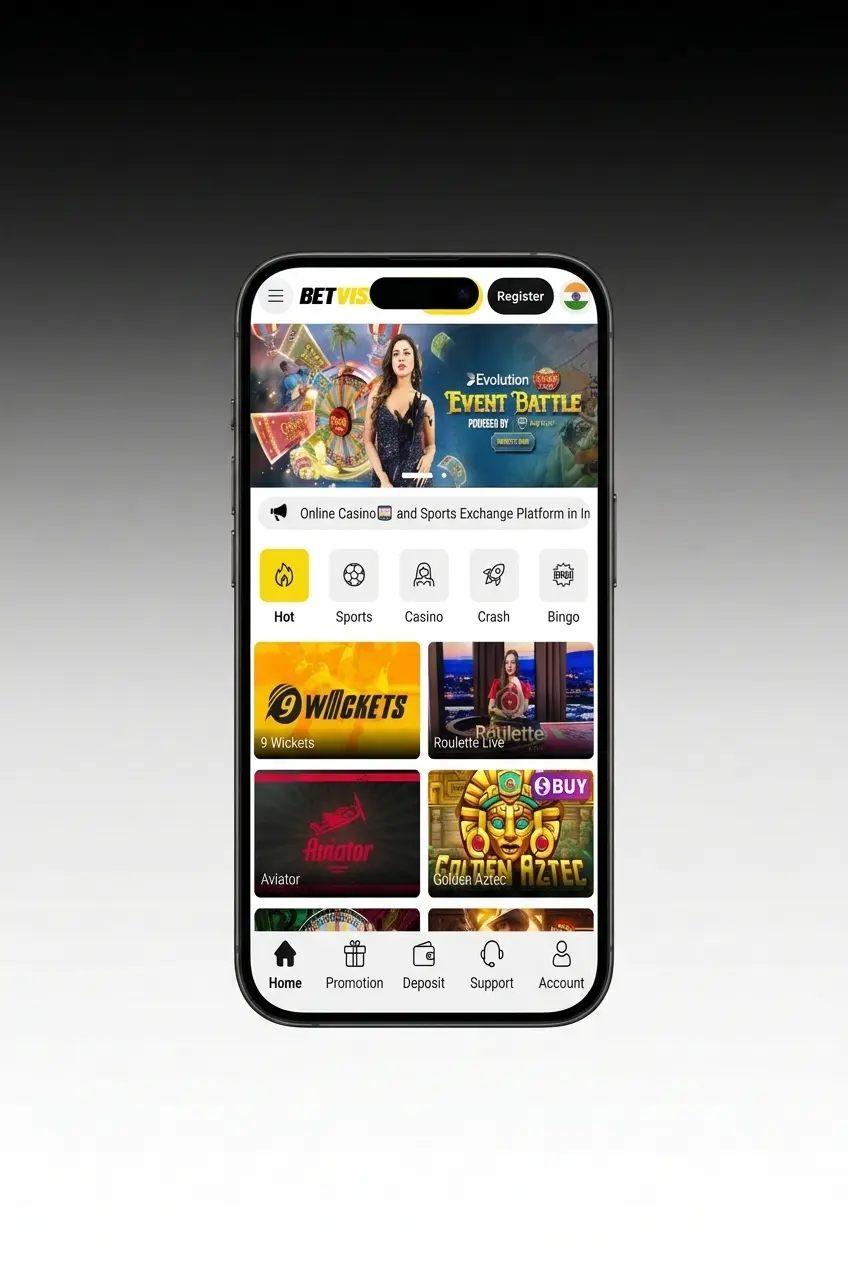 Betvisa PWA iOS installation guide showing 5 steps to add the app to home screen via Safari browser